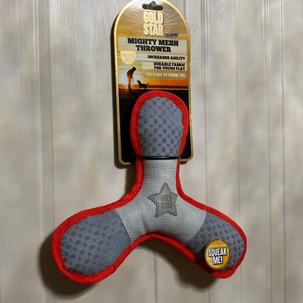 - Gold Star Mighty Mesh Thrower ~ A ~ Dog Toy With Squeaker